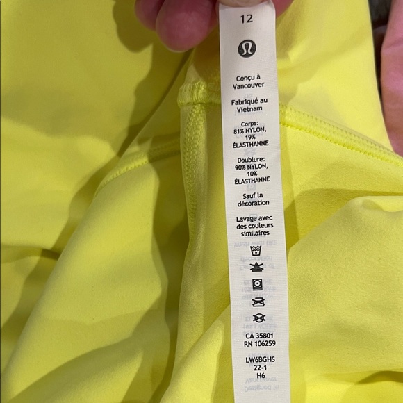 Lululemon Align HR Crop 21 “ Bright Yellow Women’s 12 NWT - Picture 9 of 9